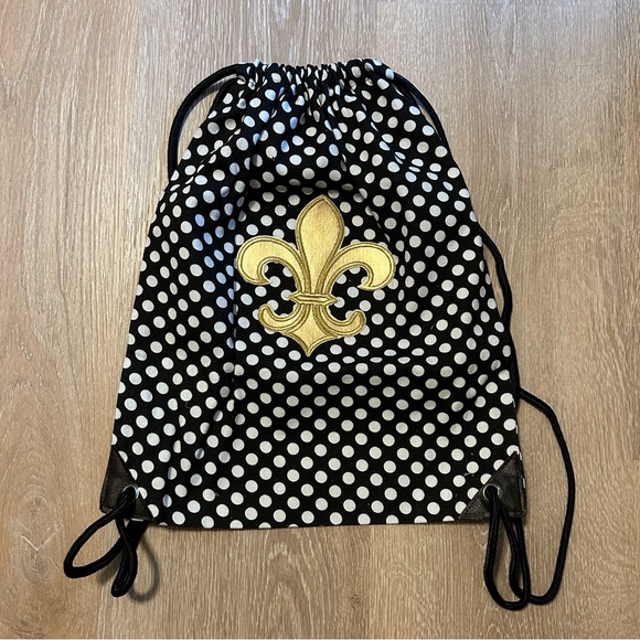 2 NEW Fleur-de-lis Drawstring Sack Bags - Picture 6 of 15